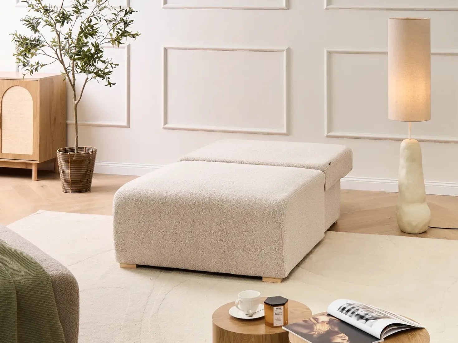 Sezione a 1 posto NERBO Bouclé Beige