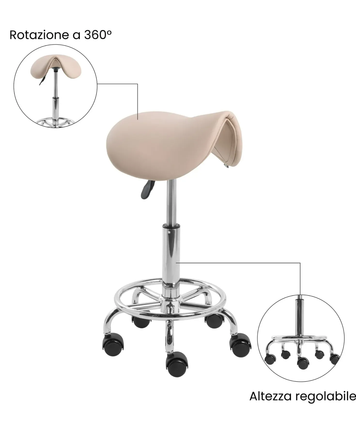 Sgabello a sella DUMONT Pelle sintetica Beige