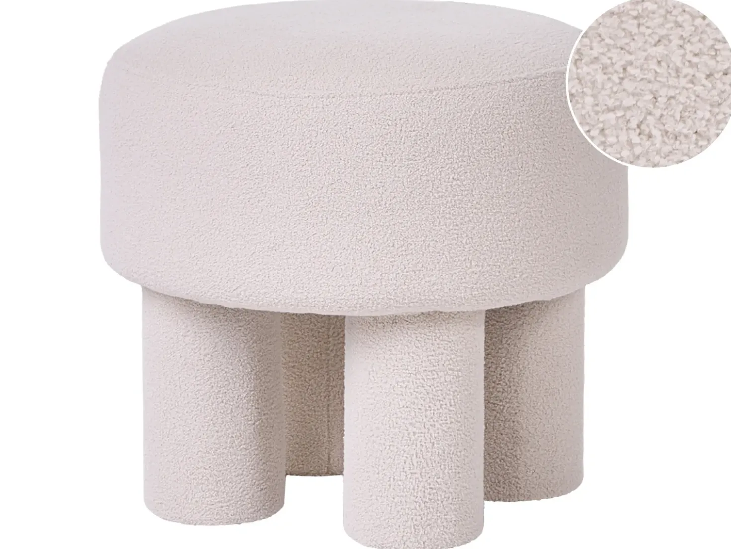 Sgabello CANBY Bouclé Bianco sporco