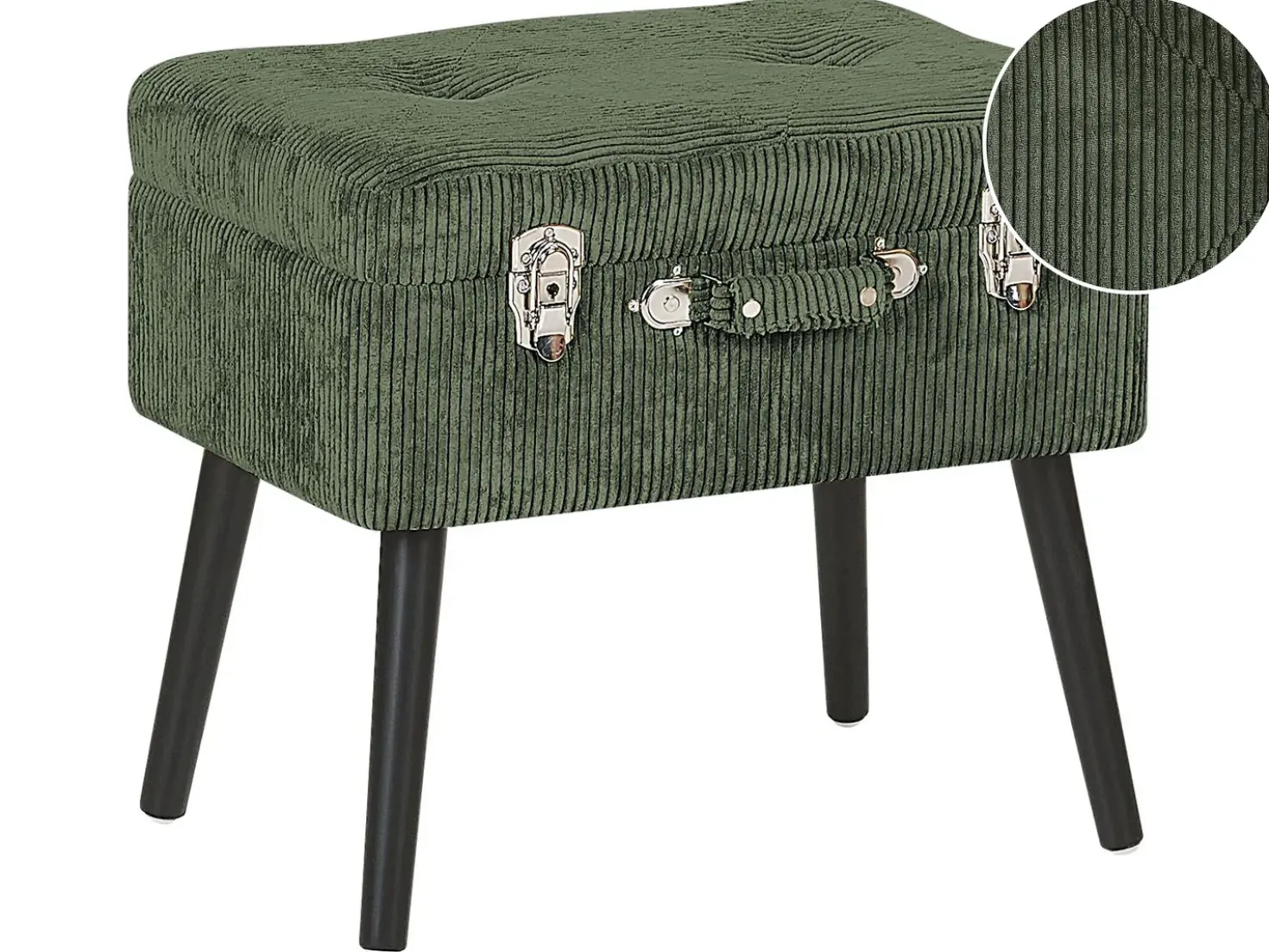 Sgabello contenitore MALLARD Velluto a coste Verde scuro