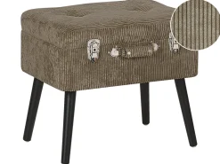 Sgabello contenitore MALLARD Velluto a coste Marrone chiaro