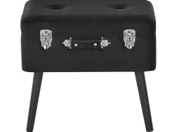 Sgabello contenitore MALLARD Velluto Nero