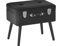 Sgabello contenitore MALLARD Velluto Nero
