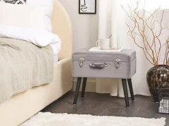 Sgabello contenitore MALLARD Velluto Grigio