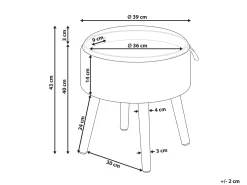 Sgabello contenitore NEELY Velluto Beige