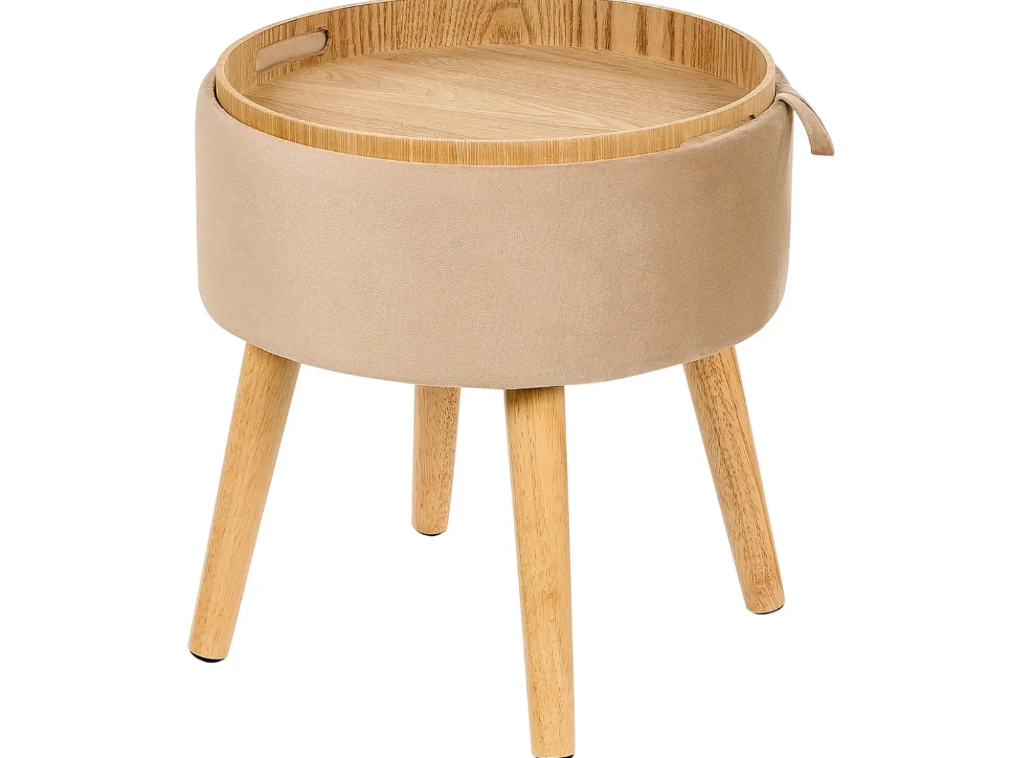 Sgabello contenitore NEELY Velluto Beige