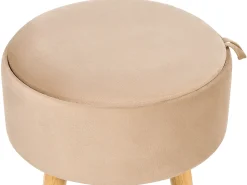 Sgabello contenitore NEELY Velluto Beige