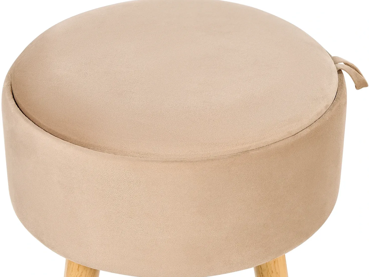 Sgabello contenitore NEELY Velluto Beige