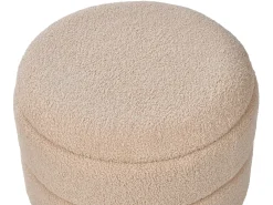 Sgabello contenitore OKATON Bouclé Beige