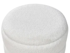 Sgabello contenitore OKATON Bouclé Bianco