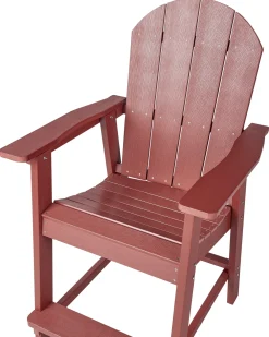 Sgabello da bar da giardino ADIRONDACK Materiale sintetico Rosso