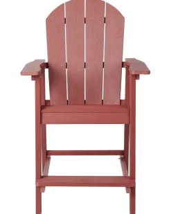 Sgabello da bar da giardino ADIRONDACK Materiale sintetico Rosso
