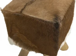 Sgabello DALTON Pelle naturale Marrone