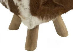 Sgabello DALTON Pelle naturale Marrone