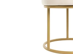 Sgabello DELCO Velluto Beige chiaro