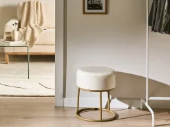 Sgabello DELCO Velluto Bianco sporco