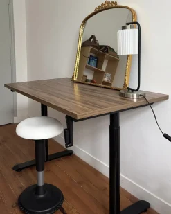 Sgabello ergonomico oscillante ESTELL Pelle sintetica Bianco