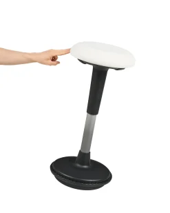 Sgabello ergonomico oscillante ESTELL Pelle sintetica Bianco