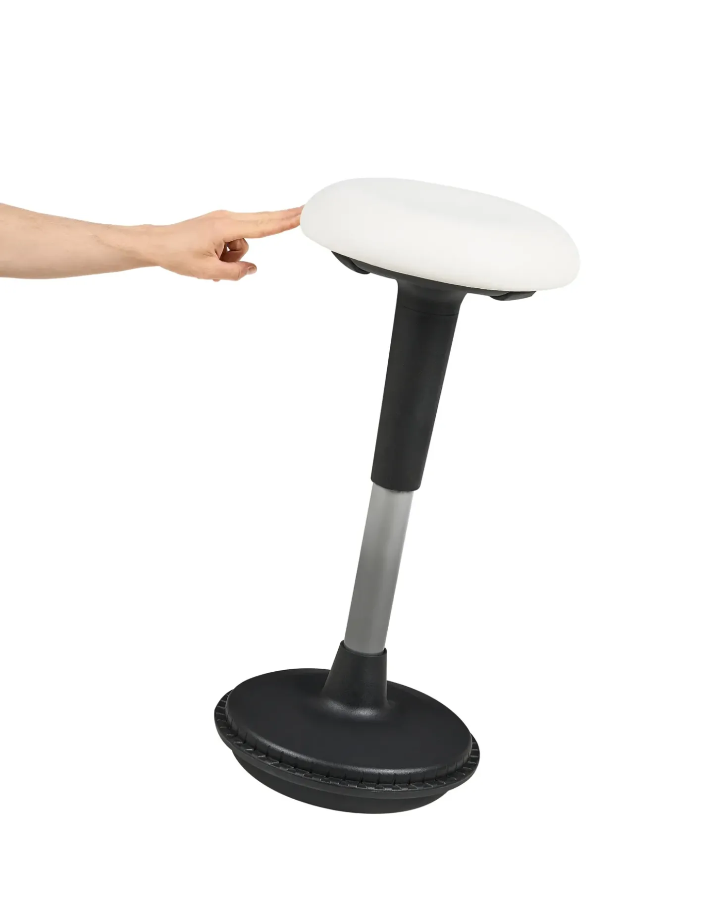 Sgabello ergonomico oscillante ESTELL Pelle sintetica Bianco