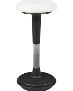Sgabello ergonomico oscillante ESTELL Pelle sintetica Bianco