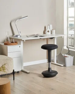 Sgabello ergonomico oscillante ESTELL Tessuto Nero