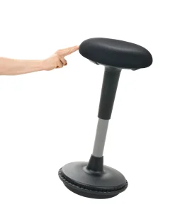 Sgabello ergonomico oscillante ESTELL Tessuto Nero