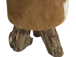 Sgabello KENT Pelle naturale Marrone dorato
