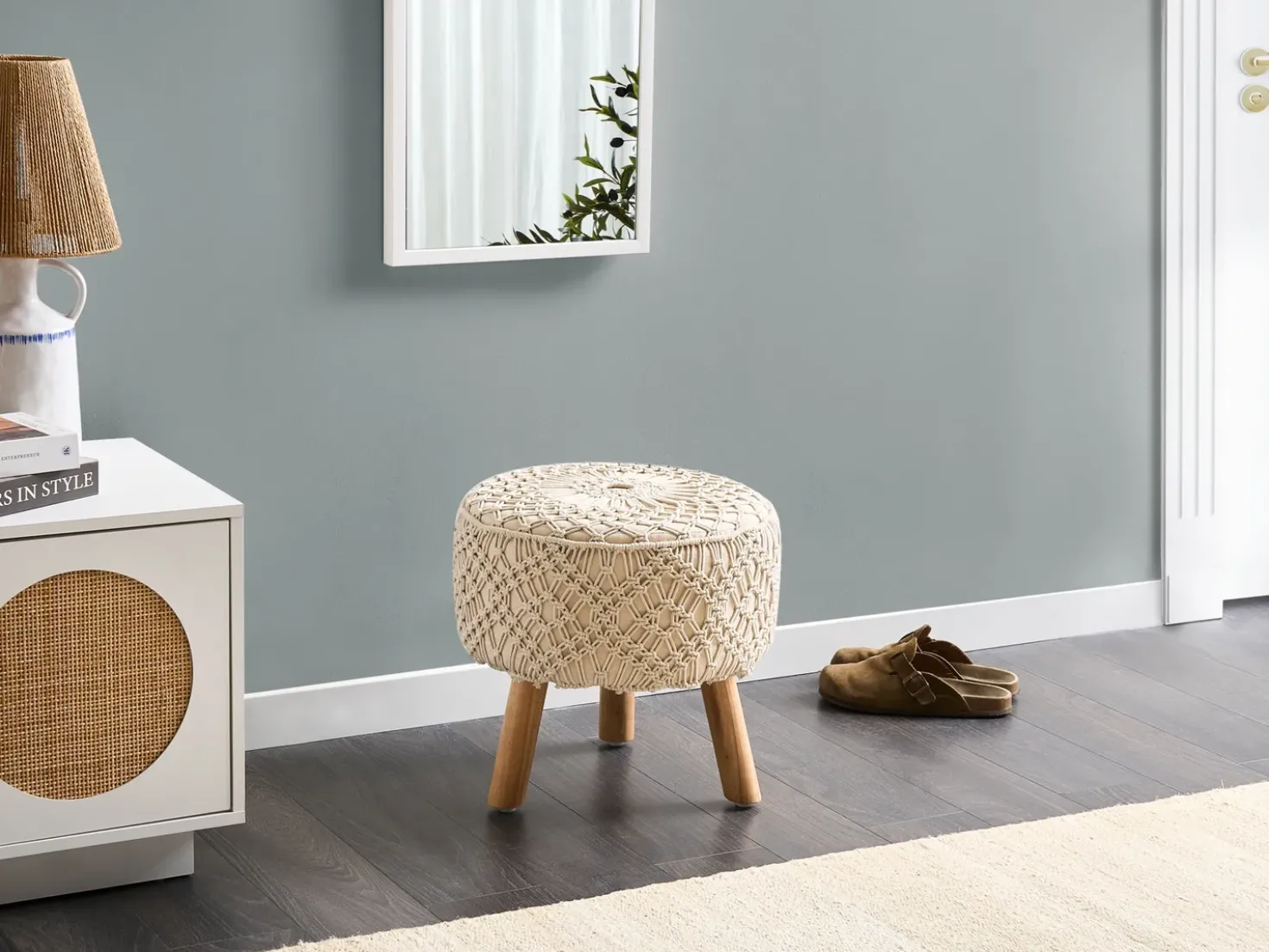 Sgabello MANZAI Cotone Beige