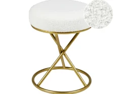 Sgabello PRESHO Bouclé Bianco sporco