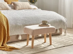 Sgabello TAKOMA Bouclé Beige chiaro