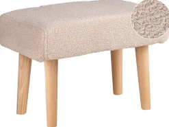 Sgabello TAKOMA Bouclé Beige chiaro