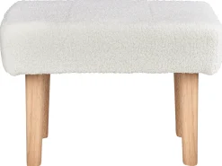 Sgabello TAKOMA Bouclé Bianco