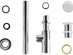 Sifone per lavabo con scarico Click Clack MAFREDI Ottone Argento