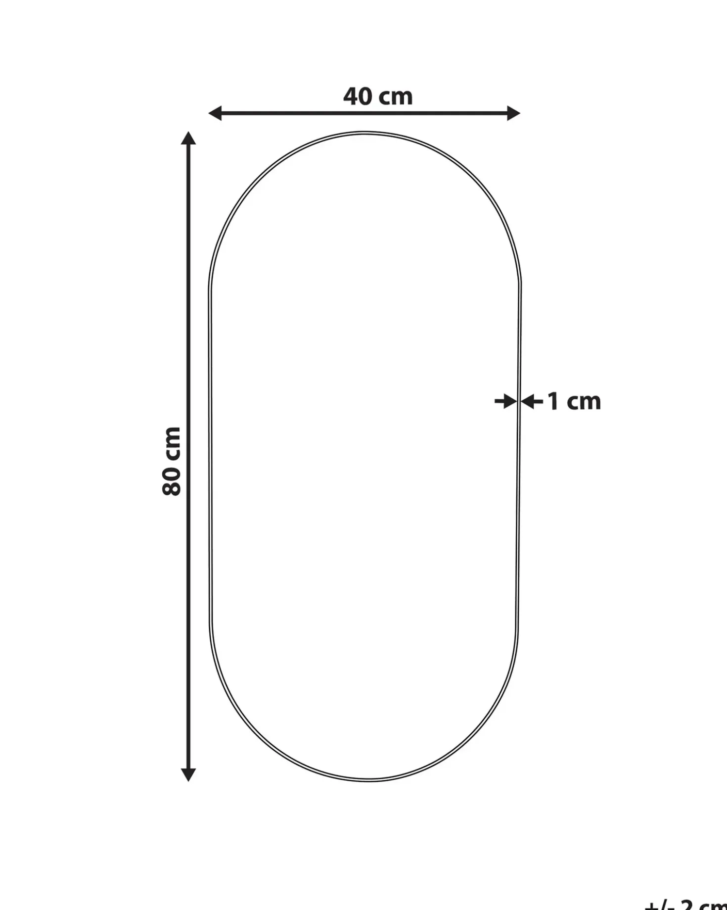 Specchio ALFORTVILLE 40 cm 80 cm Argento