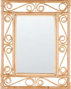 Specchio AMANU 41 cm 52 cm Rattan Naturale