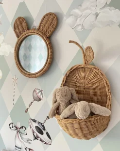 Specchio ASHANTI 30 cm 33 cm Rattan Naturale