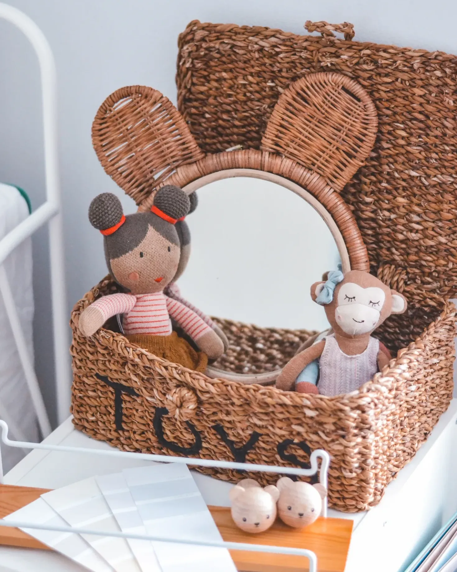 Specchio ASHANTI 30 cm 33 cm Rattan Naturale