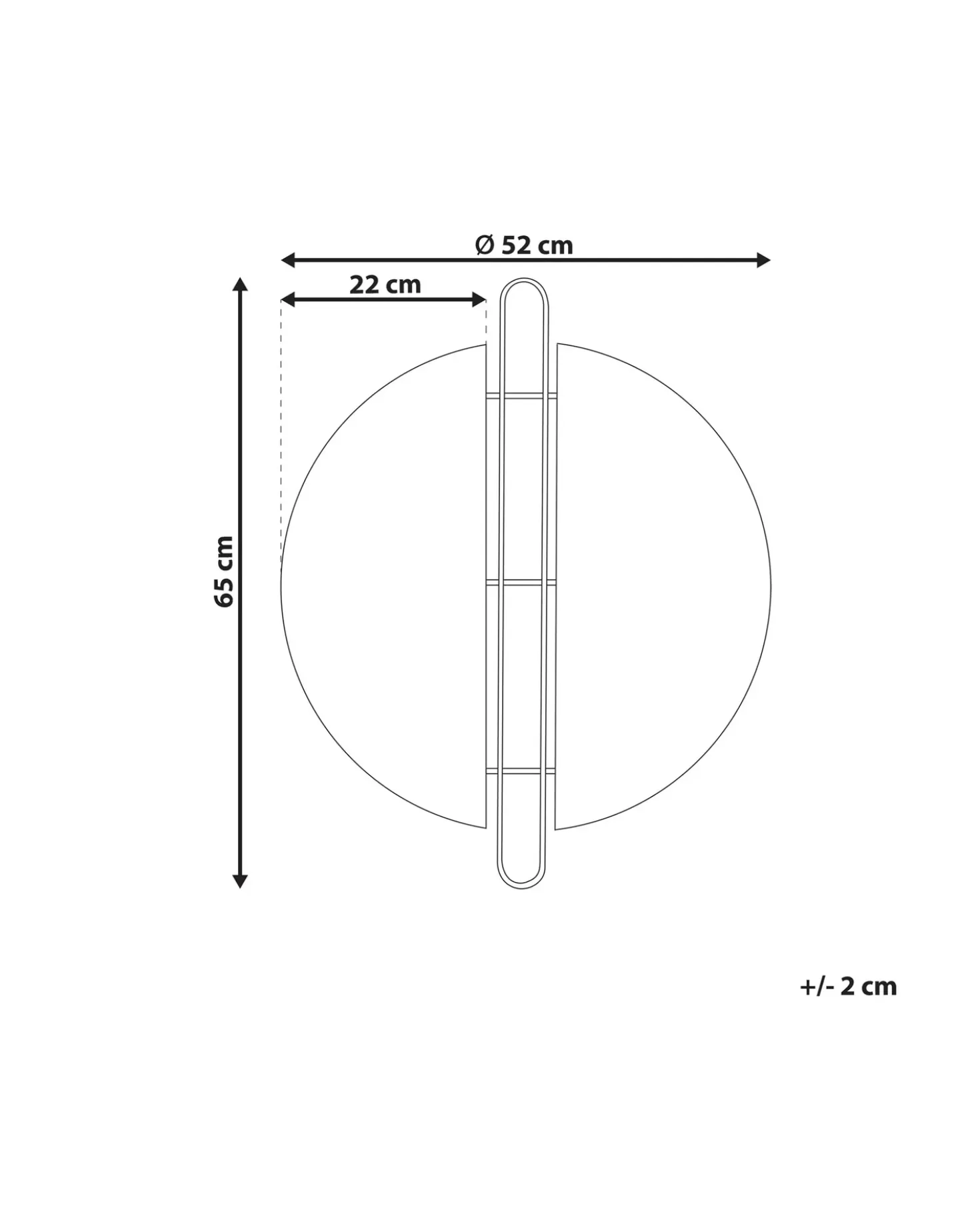 Specchio ATTIN 52 cm 65 cm Oro