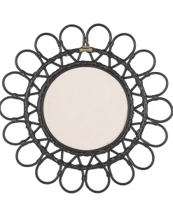 Specchio BABAI 60 cm 60 cm Rattan Nero