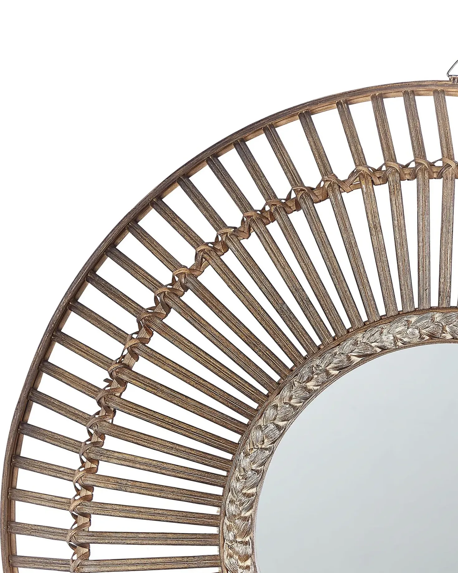 Specchio BLASITO 66 cm 66 cm Bambù Marrone