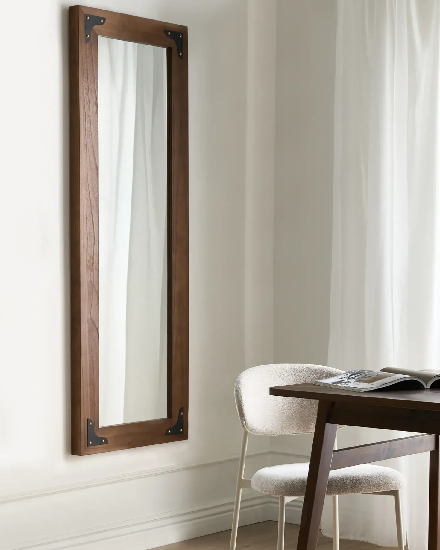 Specchio BLOSVILLE 58 cm 164 cm Legno di abete Marrone