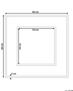Specchio BOISE 60 cm 60 cm Legno di teak Marrone scuro