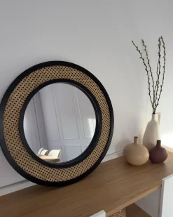 Specchio CAMBRAI 70 cm 104 cm Rattan Naturale