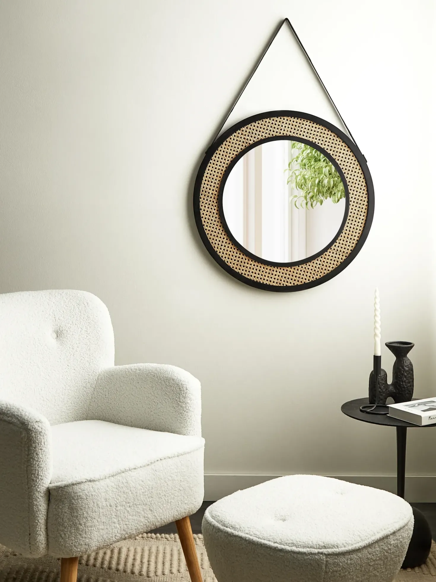 Specchio CAMBRAI 70 cm 104 cm Rattan Naturale