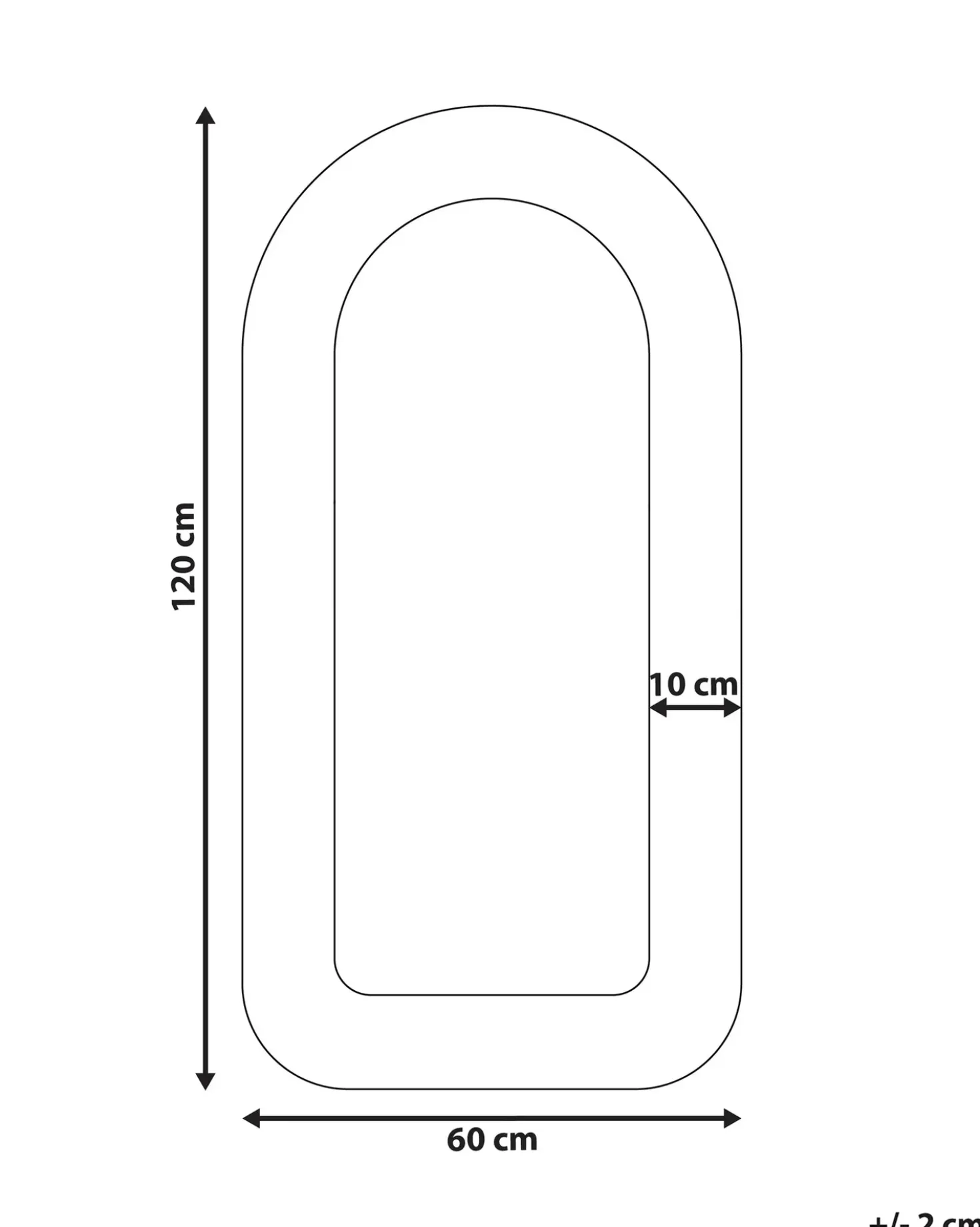 Specchio CERVON 60 cm 120 cm Bouclé Tortora