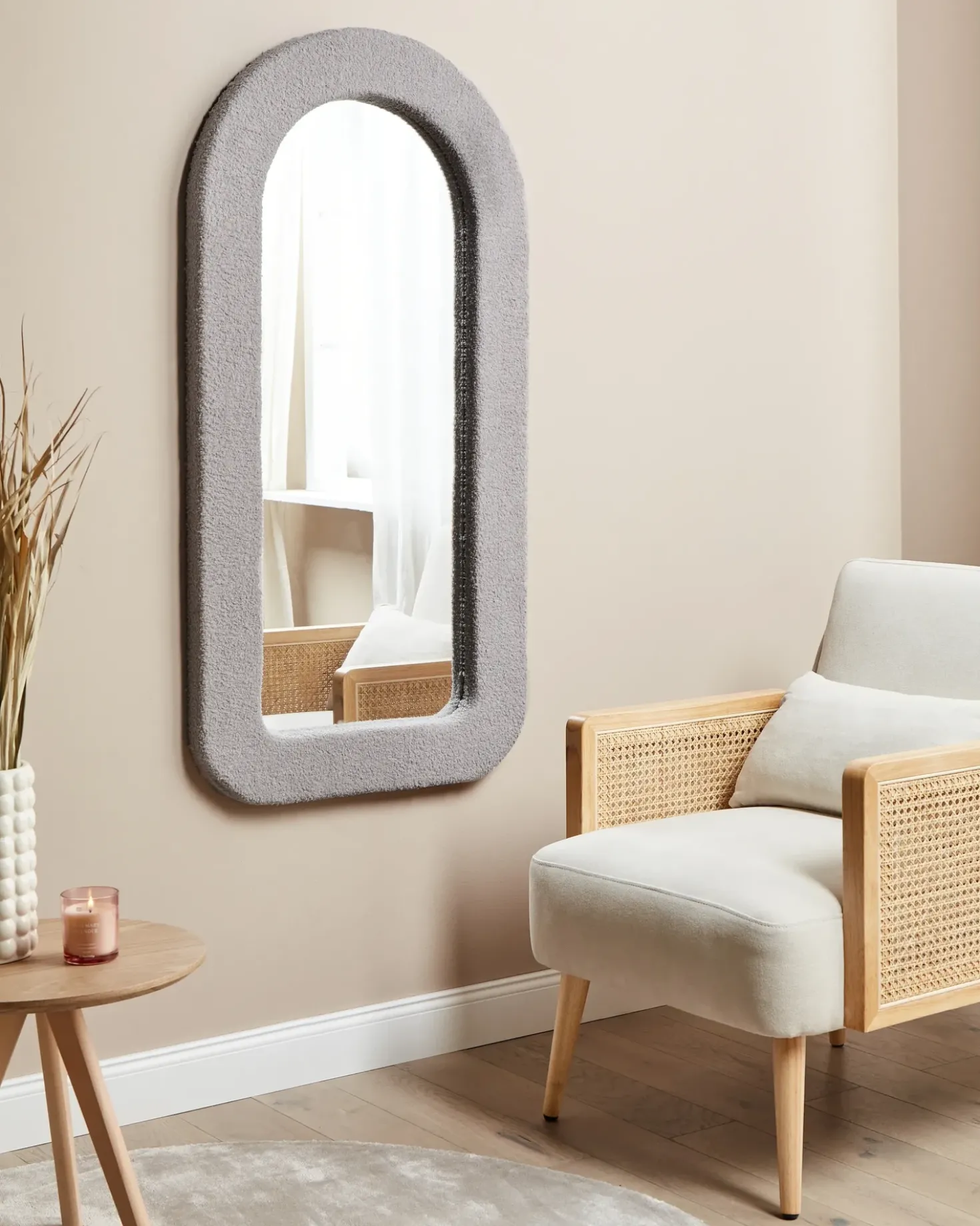 Specchio CERVON 60 cm 120 cm Bouclé Tortora