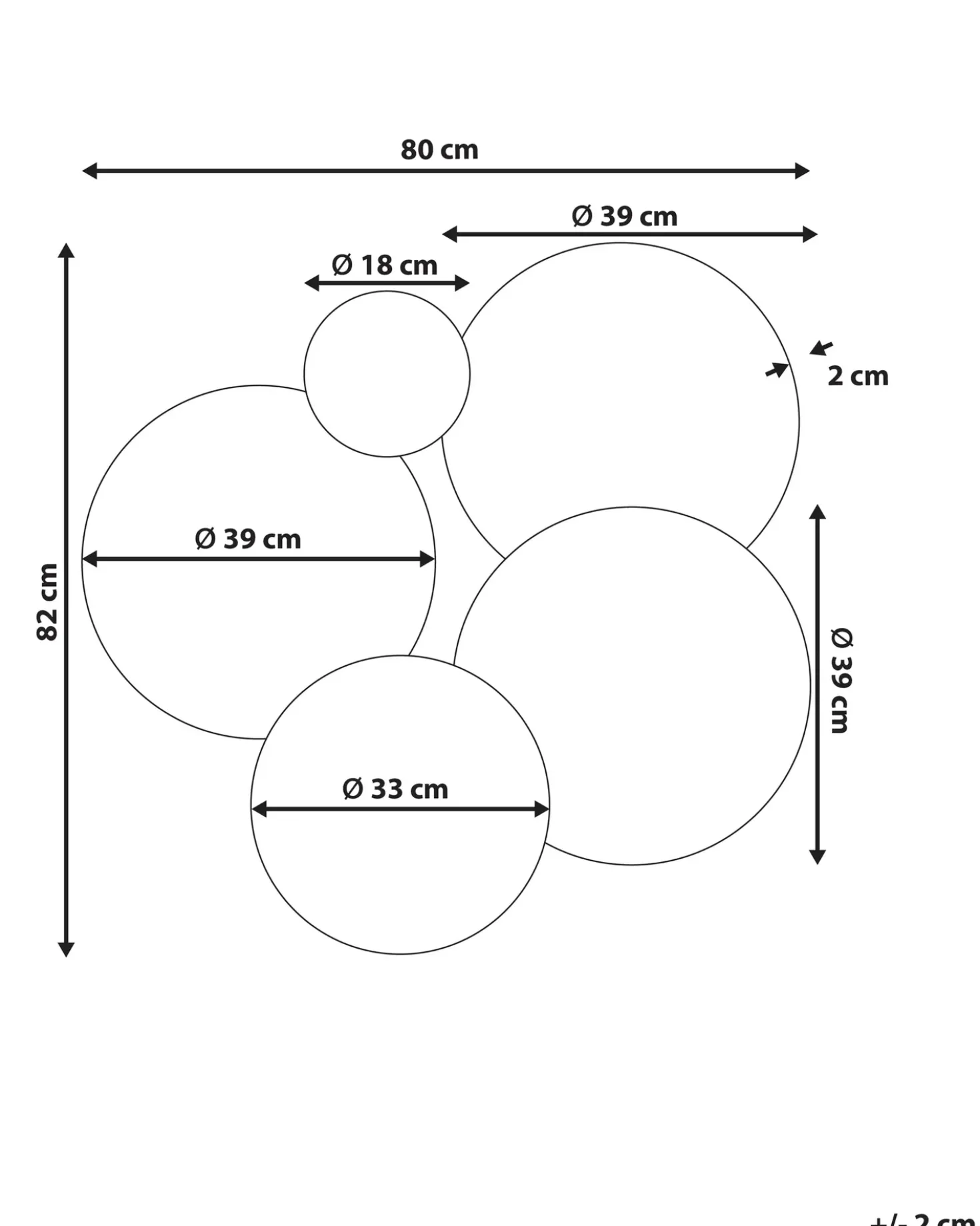 Specchio CLAIS 82 cm 80 cm Argento