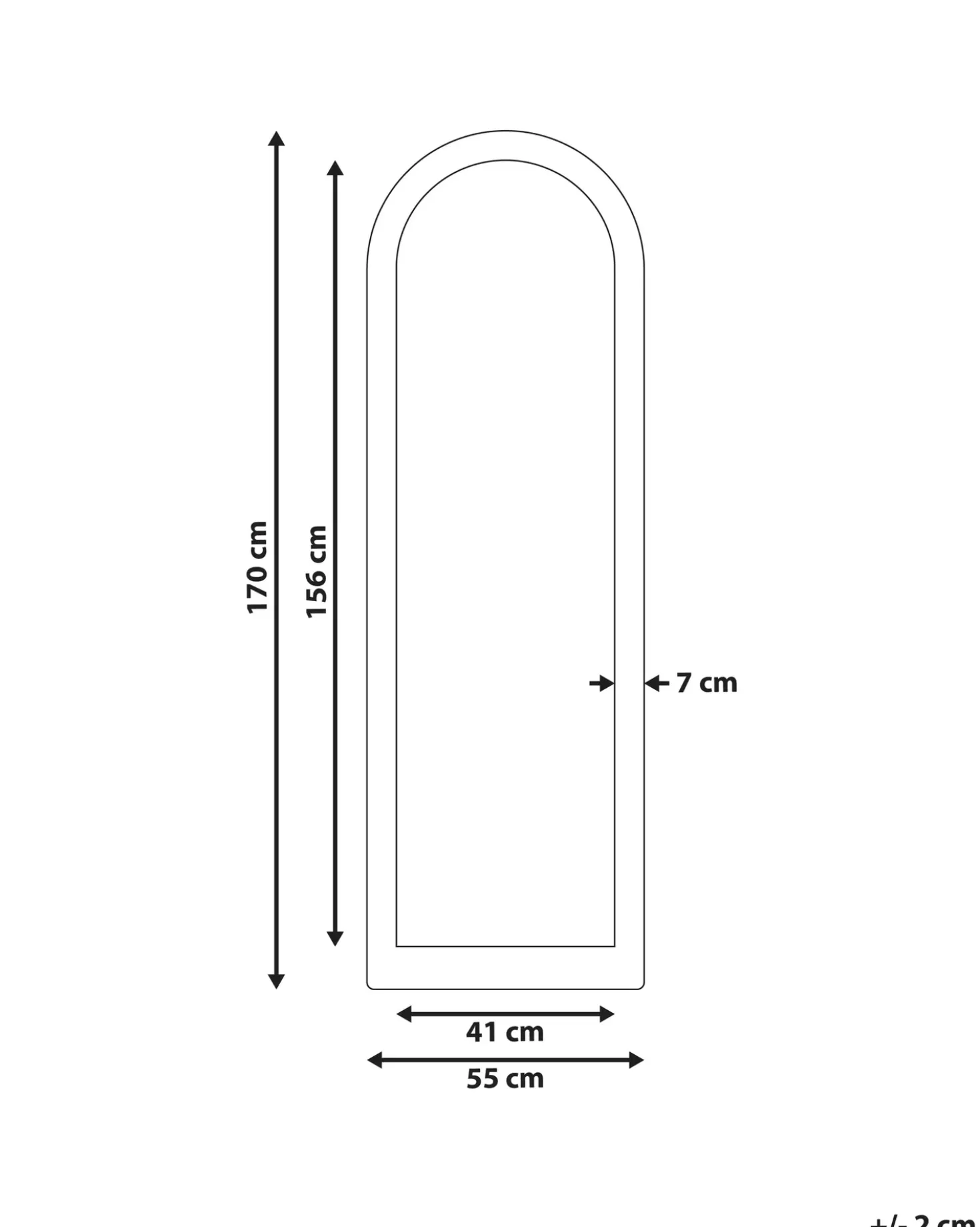 Specchio COIGNY 55 cm 170 cm Legno di abete Marrone chiaro