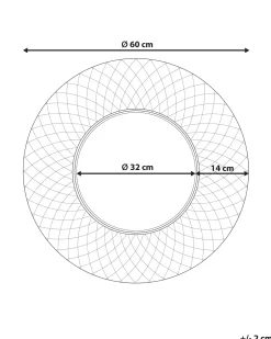 Specchio COMBE 60 cm 60 cm Metallo Oro