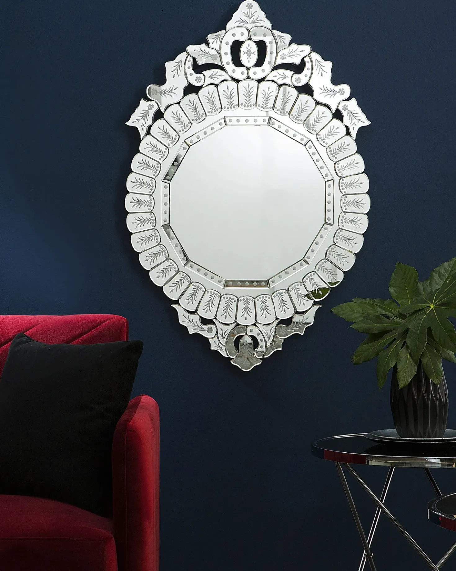 Specchio CRAON 67 cm 100 cm Argento